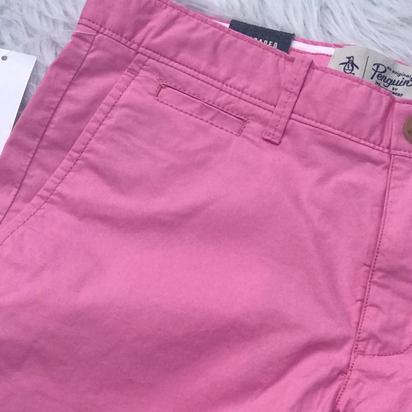  Men’s Original Penguin P55 Shorts Fuchsia Pink - Picture 3 of 8